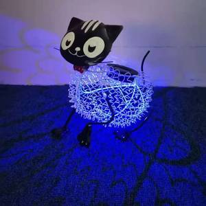 Solar Garden Cat <b>Light</b> <b>LED</b> Outdoor Decoration Water Resistant Free Standing Mono Si Solar Cell Included - Product Image 1