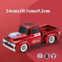 Reproductor de Música USB Portátil, Altavoz Inalámbrico Bluetooth para Auto, con Bajos Estéreo, Luces de Colores, Diseño de Auto, con Radio