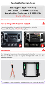 Radio de Coche Android CARUPEZ de 9.7 Pulgadas para Outlander XI 2 05-12, Citroën C-creosser 07-13, <span class=keywords><strong>Peugeot</strong></span> 4007 07-12, Configuración Normal y Alta - Product Image 3