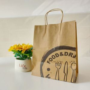 Bolsas de Regalo de Papel Blanco con Asas para Compras de Alimentos, con Logotipos Impresos Personalizados al por Mayor - Product Image 4