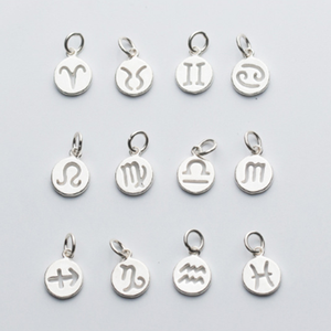 Ciondolo Rotondo Cavo con 12 Segni Zodiacali in <span class=keywords><strong>Argento</strong></span> Sterling <span class=keywords><strong>925</strong></span> per Creazione di Gioielli - Product Image 6
