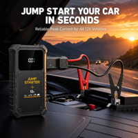 [J20] Démarreur d'urgence pour voiture 12V 1000A, booster de batterie, batterie externe haute capacité pour véhicules et camions, noir