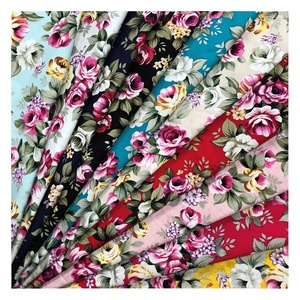 Tela popelina orgánica con estampado Floral, tejido de popelina de algodón con estampado Floral, 40x40 - Product Image 1