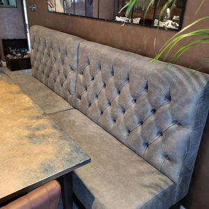 Muebles de restaurante modernos de lujo ligeros, banquete en forma de U de Dubái, mesa de café de comida rápida, cabina de madera, sofá de asiento con mechones para comedor - Product Image 5