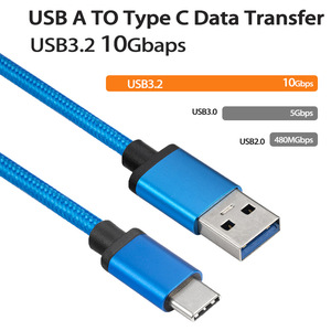 Cable de Datos USB-C 3.1 Gen2 USB-A a USB-C de 1 m, Azul, Aleación de Aluminio, Carga Rápida para Teléfono Móvil y Computadora - Product Image 4