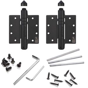 Charnières de portail à fermeture automatique Waterson, robustes, 180 degrés, en acier inoxydable noir, montage sur porte K51MP-450-A2 - Product Image 1
