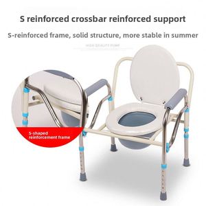 <b>Elderly</b> Pregnant Women & Disabled Use Foldable Toilet Chair with Wheels Sturdy Design-<b>Mobile</b> Commode Seat - Product Image 4