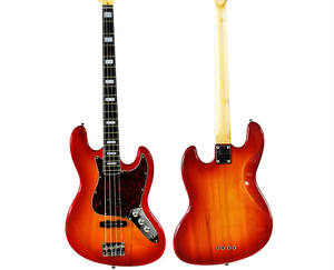 Guitare électrique à 4 cordes, basse électrique avec corps Elm, couleur profonde, panneau de tilleul - Product Image 1