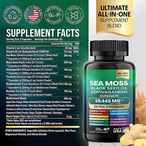 OEM özel etiket sıcak satış deniz yosun ve Shilajit kapsül paketi siyah tohum yağı ashashandha kapsüller - Product Image 3