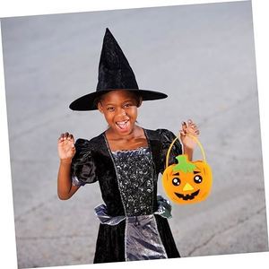 Sacs à bonbons d'Halloween en feutre non tissé pour enfants, à la mode, avec décorations citrouille, hibou et chauve-souris - Product Image 4
