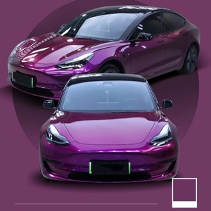 Pellicola Vinilica Premium Super Lucida Metallizzata per Wrapping Auto, Viola Uva <span class=keywords><strong>Rosso</strong></span> Blu, Adesiva Senza Bolle, <span class=keywords><strong>Adesivo</strong></span> per Cambio Colore Auto - Product Image 1