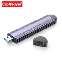 Kotak Hard Disk 10Gbps USB tipe-c, sarung HDD in-Line 2-In-1 Plug-and-Play M.2 10Gbps, cangkang logam aluminium