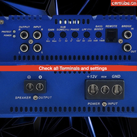 Amplificateur de voiture mono bloc 1500W Classe D 1CH, puissance de crête 3K Classe D