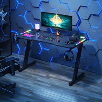 Ensemble de tables et de chaises ergonomiques noires en gros, chaise de jeu RGB de haute qualité, table de jeu bon marché pour joueurs