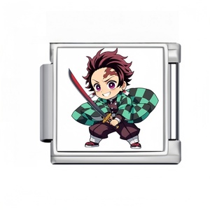 Charms in Acciaio Inox con Personaggi Anime e Cartoni Animati, Personalizzabili, per Bracciali da 9mm, Creazione di Gioielli Fai-da-Te - Product Image 2