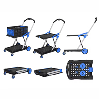 Winslow & Ross Chariot mobile multifonctionnel à deux niveaux, chariot de transport à main pliable avec caisse de rangement