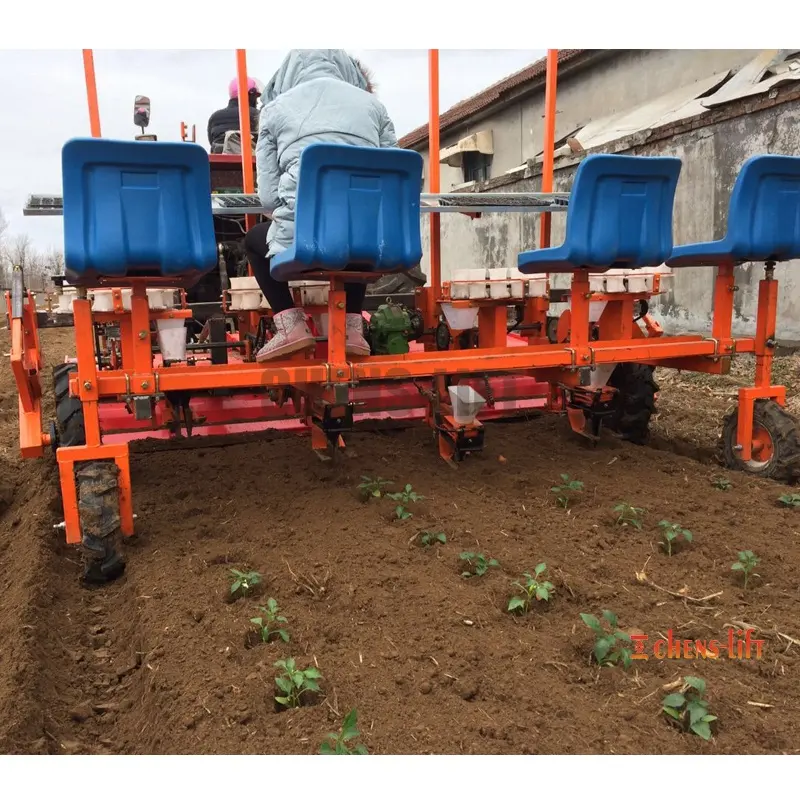 Tracteur mini transplanteurs de tabac à 2 rangs transplanteuse de semences d'oignons à 12 rangs légumes