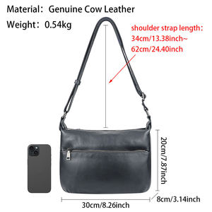 AndoBag Women's Genuine Leather Outdoors Crossbody <b>Bags</b> Casual Commute Small Messenger <b>Shoulder</b> <b>Bag</b> with Adjustable <b>Strap</b> 1812 - Product Image 3