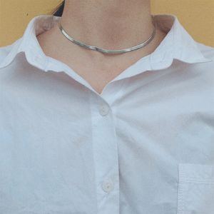Collana a Catena Piatta in Acciaio Inossidabile Personalizzata per Uomo e <span class=keywords><strong>Donna</strong></span>, Nuova Collana Trendy a Catena Serpente - Product Image 4