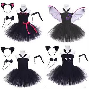 Vestidos forrados <span class=keywords><strong>de</strong></span> gato negro rosa para niñas, disfraces <span class=keywords><strong>de</strong></span> gatito para fiesta <span class=keywords><strong>de</strong></span> cumpleaños para niños, Tutús <span class=keywords><strong>de</strong></span> cumpleaños <span class=keywords><strong>de</strong></span> animales con orejas, conjunto <span class=keywords><strong>de</strong></span> cola con lazo - Product Image 1