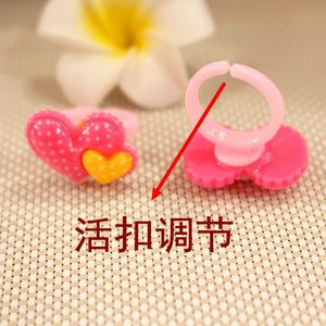 Cartoon Plastic Rings Heart <b>Box</b> 36Pcs <b>Mixed</b> Colors For Kids 3-6 Years Old Jewelry Gift Baby Souvenirs - Product Image 2