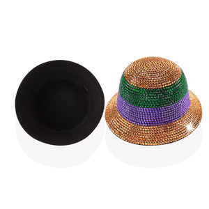 Chapeau de pêcheur multicolore orné de strass scintillants, accessoire de mode pour la protection solaire en extérieur - Product Image 3