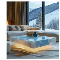 Newstar 2024 Table basse de luxe Tables basses minimalistes en marbre Table basse carrée en marbre