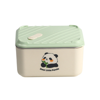 Boîte à lunch portable carrée en acier inoxydable 304 avec couvercle, sac isotherme, anti-fuite, compatible micro-ondes, emballée en carton