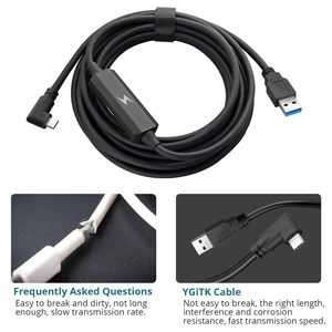 สายชาร์จ USB Type-C แบบถัก 5 เมตร ความเร็ว 5Gbps ป้องกันสัญญาณรบกวนด้วย PVC Jacket-MWM <span class=keywords><strong>VR009</strong></span> ได้รับการรับรองมาตรฐาน CE/FCC สำหรับคอมพิวเตอร์ ชุดหูฟัง VR และอื่นๆ - Product Image 6