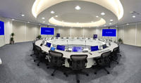 Panneau LED 16:9 Standard 600x337.5 P0.93 P1.25 P1.56, montage mural avec service frontal complet, solution clé en main pour salle de conférence gouvernementale