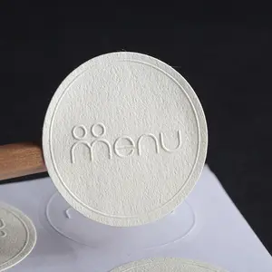 Embossed Label Gifts Personalized Custom Candle Business Minimalist Embossing Stickers Sealing Sticker