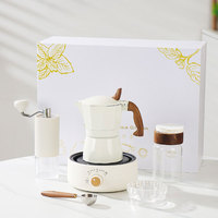 Ensemble de cafetière à espresso et moka au design moderne, ensemble de préparation à la main du café, coffret cadeau, fournitures pour le café, le thé et l'espresso, ensemble de machine à café