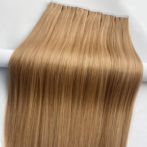 Estensioni di <span class=keywords><strong>Capelli</strong></span> Vergini Russi a Doppia Trama con Cuticola Intatta, Stile Liscio Setoso, Ondulato o Crespo, Remy con Nastro Invisibile per Uomini e Donne - Product Image 3