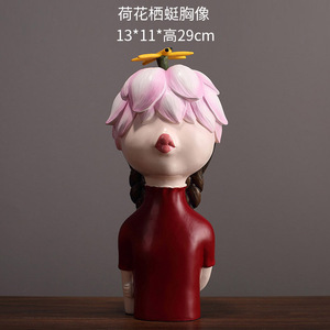 Escultura de Niña de Estilo Nórdico, Figura Decorativa de Resina para Mesa, Adorno Artesanal para Sala de Estar - Product Image 2