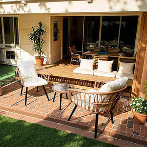 Prácticos muebles pequeños de estilo fresco, sofá de ratán en bruto y mesa de centro para sala de estar, dormitorio, jardín, <span class=keywords><strong>terraza</strong></span> - Product Image 6