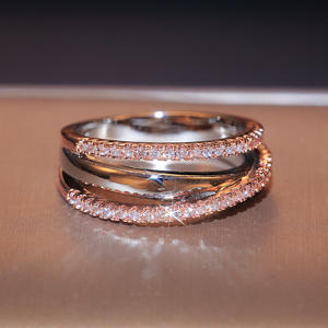 Anillo de Diamantes F261 para Mujer, Oro Rosa, Corte Brillante Redondo, Color G Natural, Anillo de Compromiso de Lujo - Product Image 4