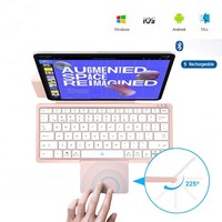 Clavier sans fil BT avec pavé tactile, fonction d'inclinaison réglable pour tablette, disposition US, rechargeable, design fin, pour la maison et le bureau