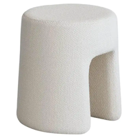 Offres Spéciales Design moderne personnaliser tissu changement de chaussures pied tabouret Villa maison salon rond Pouf pouf chambre maquillage chaise