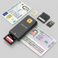 Lecteur-graveur de cartes multi-cartes externe USB2.0 Type C compact en ABS pour POS, ATM et téléphone portable