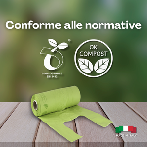 Sacs de courses détachables 1kg Biodégradables Compostables Verts 24+12x40 Taille 1920 Unités - Product Image 4