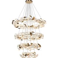 BGST projet personnalisé décoration intérieure hôtel Villa maison boutique Ginkgo feuille céramique suspension lustre de luxe suspension