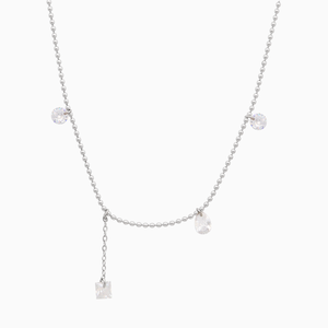 Chris April 316L acciaio inossidabile lucky best wishes argento zircone ciondolo gioielli girocollo collane con ciondoli a clavicola - Product Image 3