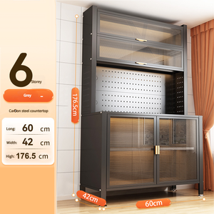 <span class=keywords><strong>Meuble</strong></span> de <span class=keywords><strong>rangement</strong></span> de cuisine multi-niveaux grande capacité, armoire latérale moderne pour baguettes, <span class=keywords><strong>micro</strong></span>-ondes et articles de repas domestiques - Product Image 6