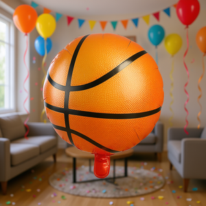 Globo de Aluminio con Forma de Balón de Baloncesto, 45 cm, Decoración de Cumpleaños con Temática Deportiva para Eventos Infantiles - Product Image 2