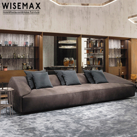 WISEMAX أثاث إيطالي فاخر على شكل حرف I أرائك مخملية أرضيات ترفيهية بدون أرجل طقم عتيق لشقة غرفة المعيشة