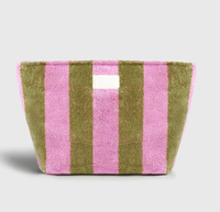 Leichte, individuell gestreifte, tragbare Kosmetiktasche, sommerliche, lässige, personalisierte Damen-Kosmetiktasche aus Baumwollfrottee