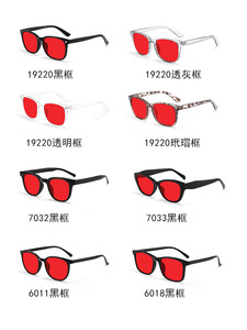 클래식 디자인 TR90 안경테 레드 오렌지 렌즈 맞춤 로고 유니섹스 블루라이트 차단 안경 야간 시력 보호용 - Product Image 3