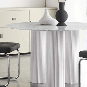 Mesa redonda de madera para restaurante, mueble moderno y sencillo de mármol natural, a la moda - Product Image 3