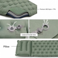 Matelas de camping gonflable portable ultra-léger multi-tailles en nylon 40D TPU avec pompe à pied manuelle pour usage individuel/double/large