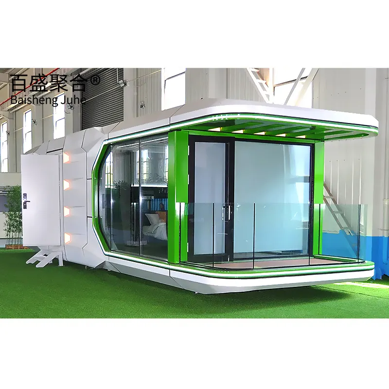 High End Life Living Mobile Container Hotel/Vorgefertigtes futuristisches Kapsel haus für Tourenwagen/Fertighaus